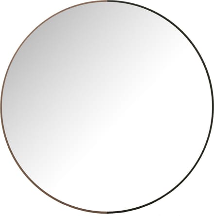J-Line spiegel Rond - metaal/hout - zwart - large - Ø 90 cm