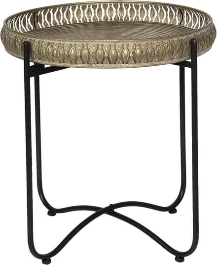 Clayre & Eef Bijzettafel Ø 49x52 cm Koperkleurig IJzer
