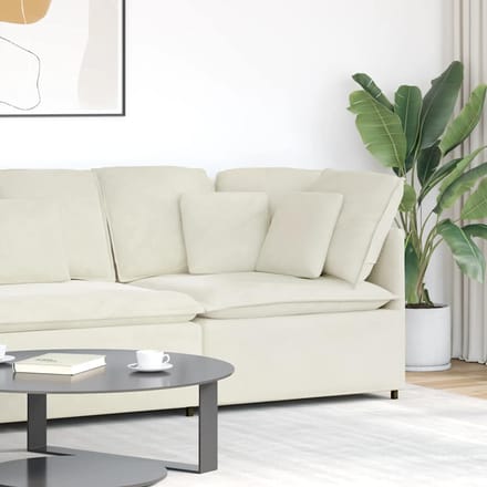 vidaXL - Modulaire - hoekmodule - bank - met - kussens - 100 - cm - crèmekleurig