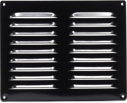 VoorVentilatie aluminium schoepenrooster - 250 x 200 mm - zwart