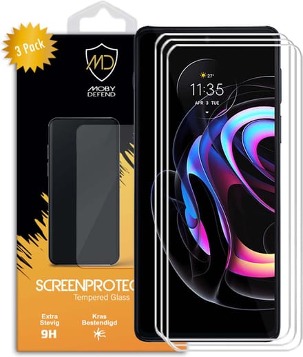 3-Pack MobyDefend Screenprotectors - Geschikt voor Motorola Edge 20 Lite - Case-Friendly Screensaver - Gehard Glas