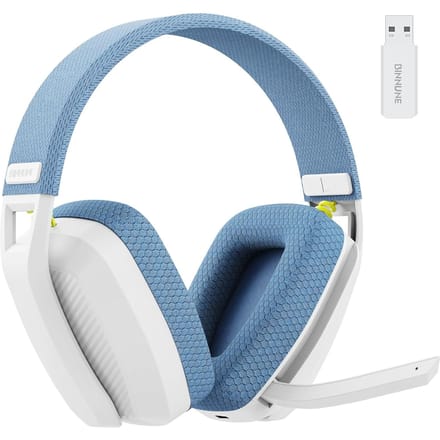 BW06 Draadloze Gaming Headset 2.4GBT Dubbele Modi OverEar Koptelefoon Ingebouwde NoiseCancelling Microfoon blauw/wit