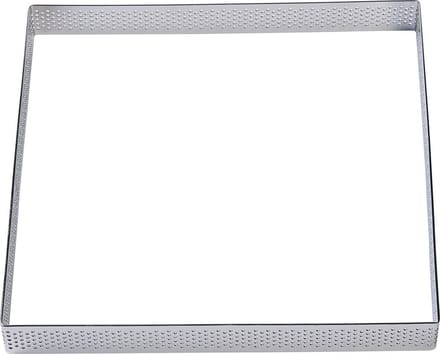 BrandNewCake® Taartring RVS - Vierkant Geperforeerd 17,5x2cm - Kookring - Bakring