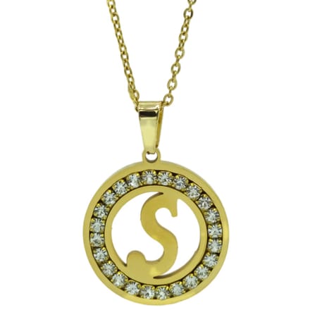 Initiaal ketting met letter hanger S – Premium gold-plated staal