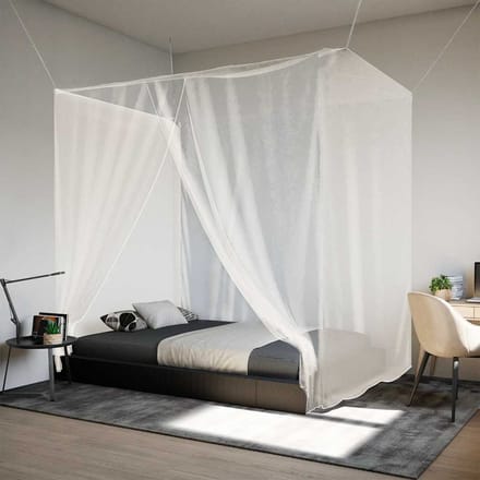 vidaXL - Muggennet - voor - bed - Rechthoekig - 156 - mesh - 220 - x - 100 - x - 150 - cm