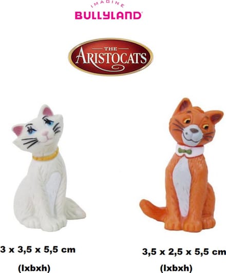 Disney - set van 2 speelfiguurtjes  Duchess en Thomas O'Malley - Aristocats - 5 cm - Aristokatten