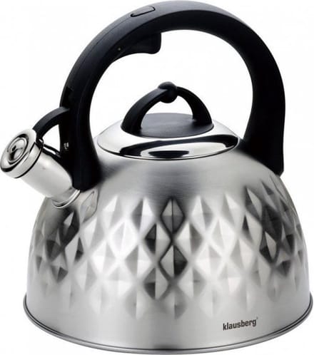 Klausberg 7549 - Traditionele fluitketel - zilver kleurig - 3 liter