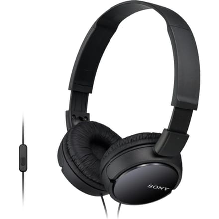 Sony MDR-ZX110AP On Ear koptelefoon Kabel Zwart Vouwbaar, Headset