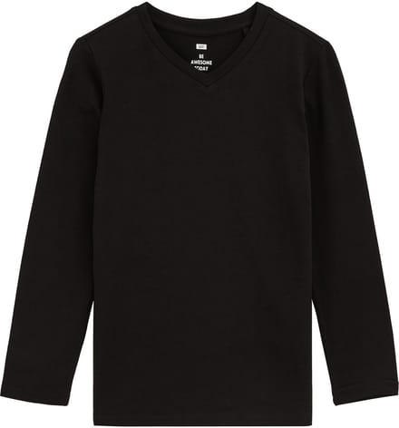 WE Fashion Jongens basic T-shirt met V-hals