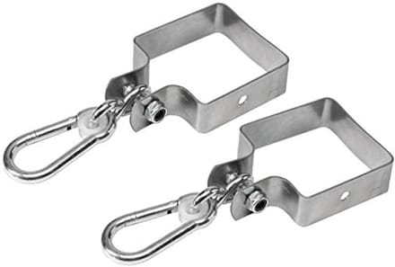 Set van 2 schommelklemmen met vierkante beugel voor 100 x 100 mm vierkante balk