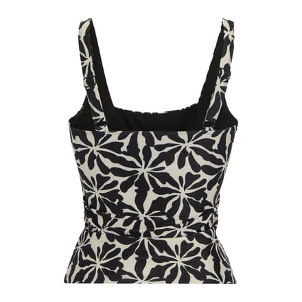 Regatta Dames Loria Abstract Floral Tankini Top (Zwart/Wit)