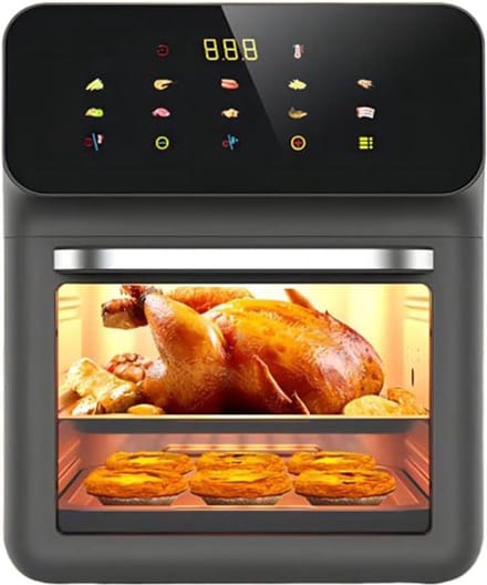Airfryer Oven - Heteluchtfriteuse Combimagnetron - Veelzijdig Koken - Dubbele Temperatuurzone - 15L - Zwart