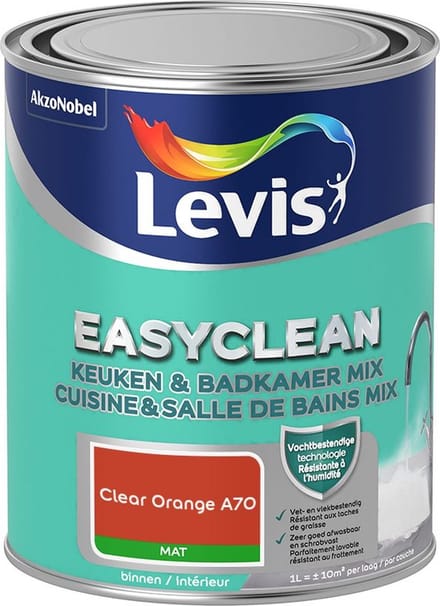Levis - Easyclean Keuken & Badkamer Mix - Clear Orange A70 - Mengverf - 1 L