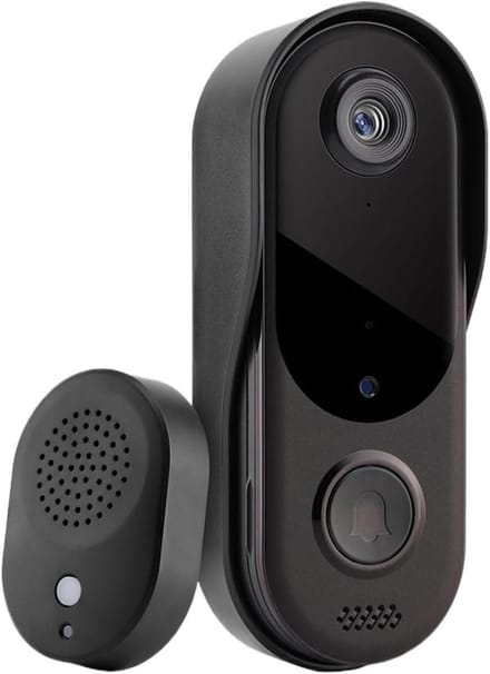 Draadloze Deurbel - Video Intercom - Veilig Thuis - Tweeweg Audio - 1 Deurbel 3 Chime - Zwart
