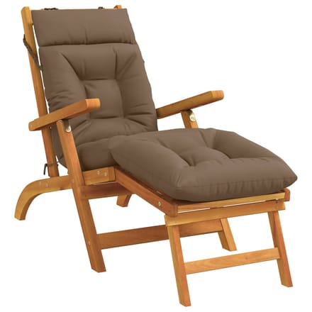 vidaXL - Ligstoel - Kussen - VIANEN - 100% - Polyester - Taupe - 200 - x - 50 - x - 8 - cm