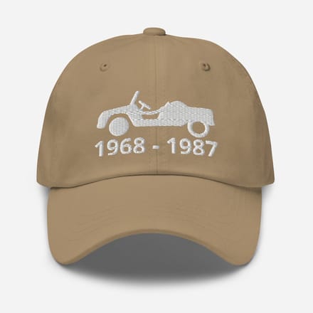 De2pktjes - Geborduurde Citroën Méhari pet met productieperiode - Khaki
