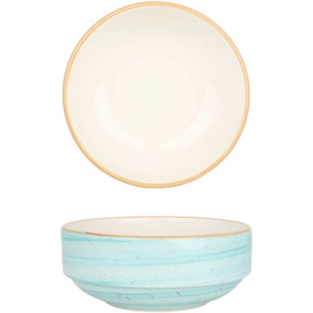 Bonna Kommetje - Aqua - Porselein - 14 cm (500cc) - set van 2