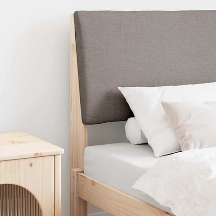 vidaXL Gestoffeerd hoofdbord Taupe 75 cm Massief grenenhout