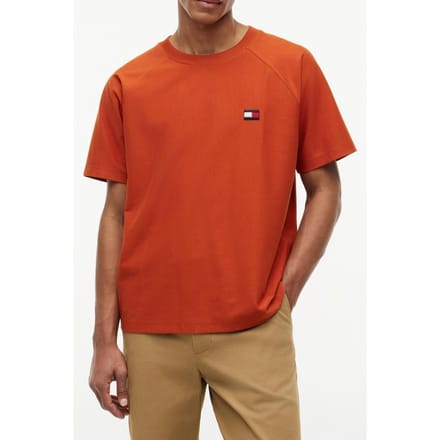 Tommy Hilfiger Tommy Flag Elevated Rusty Ochre Größe: L | Basic T-Shirts Outlet | Herren | Braun