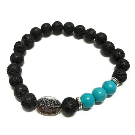 Lavasteen armband - bladturkoois