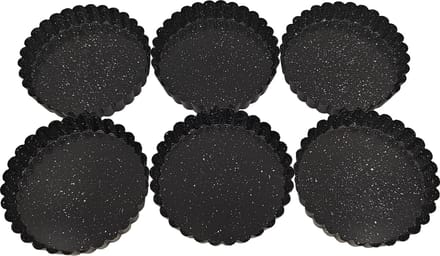 Bakvorm/ Mini Taartvormen -12 cm set/6 - Zwart