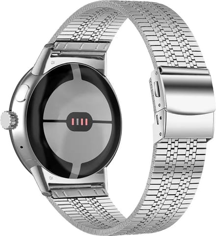 Strap-it Stalen RVS bandje geschikt voor Google Pixel Watch 5 (45 mm) / 4 (45 mm) / 3 (45 mm) - Zilver