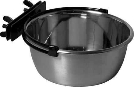 rvs voerbak of drinkbak met handig kliksysteem 592 ml