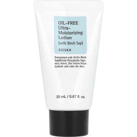 CosRx, Olievrije Ultra-Hydraterende Lotion met Berkenwater, 0,67 fl oz (20 ml) white