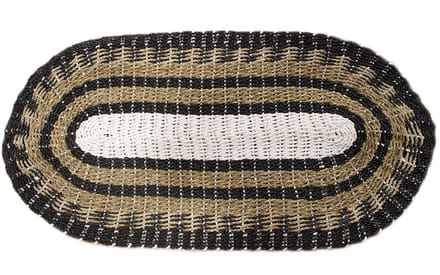 Oval Seagrass Black, White & Tan - Classic - 60x120cm
