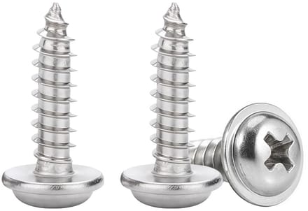 Zelftappende Schroeven met RVS Ring, A2 V2A, 10mm, Voor Hout en DIY Projecten, Verpakking van 50 Stuks