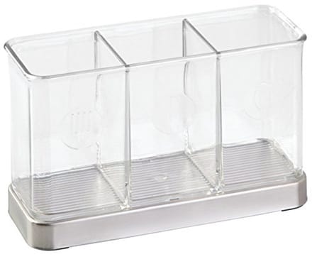 Bestekorganizer RVS met 3 Compartimenten - Multikleur - 19 x 7 x 12.5 cm - 2 Stuks
