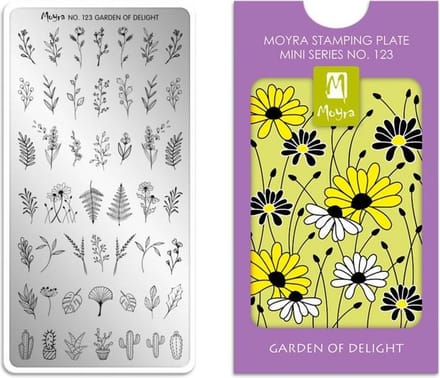 Moyra Mini Stamping Plate 123 Garden of Delight