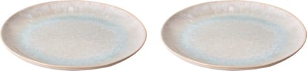 Palmer - Bord - Light Blue Sea - 22,5 cm - Wit/Lichtblauw - Stoneware - Bordenset - 2 stuks
