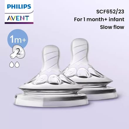 Philips Avent Tétine de Biberon Calibre Large Silicone de Qualité Alimentaire SCF652/23 2 Pièces white