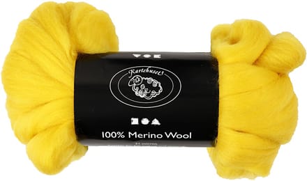 Merino Wol, dikte 21 my, sun yellow, 100 gr/ 1 doos