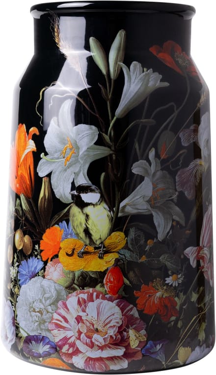 Heinen Delfts Blauw - Melkbusvaas Stilleven - Zwart - Keramiek - 30 cm