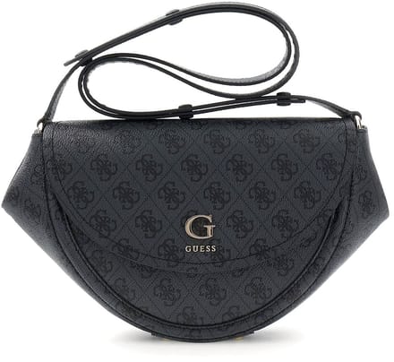 GUESS schoudertas Coleen Logo Convertible Xbody Bag Coal Logo donkergrijs