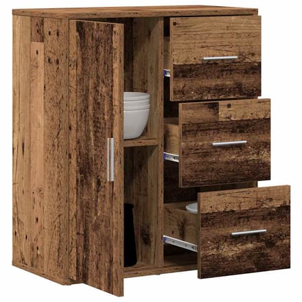 vidaXL - Dressoir - Oudhout - 60 - x - 31 - x - 70 - cm - Bewerkt - hout