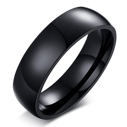 Victorious Ring Zwart Staal Heren en Dames – Maat 72 (23.1mm)