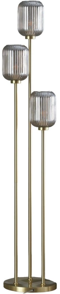 Kosilum - Rosalia - Vloerlamp - Goud/Messing - Metaal en glas