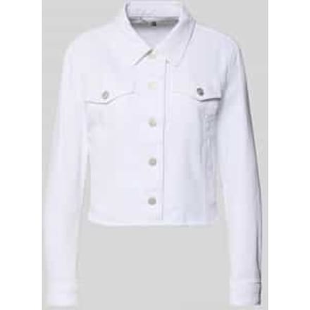 jeansjack met borstzak en franjes