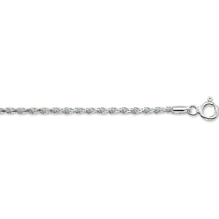 Glams armband koord gediamanteerd 2,0 mm - Zilver