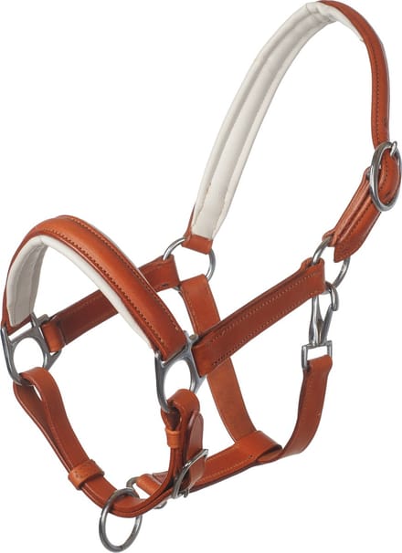 MHS Leren Halster Mocca Mini Jaarling Bruin-Wit