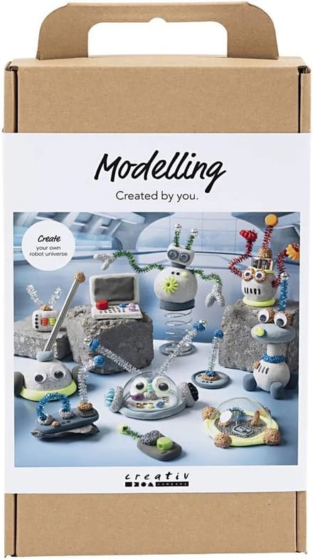 Creativ Company Creatief pakket Boetseren Robot blauw grijs rood verzilverd 1 verpakking