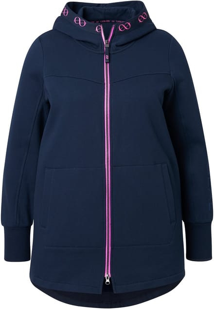Laurasøn - Dames - Sweatjasje capuchon lange mouw - Marine - Maat 40+