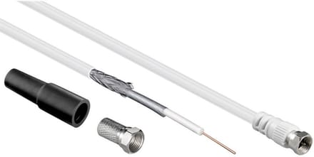 Goobay 100 dB coaxiale antennekabel set, dubbel afgeschermde LNB aansluitkabel met F-stekkers, 10 m