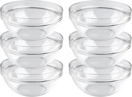 Set van 6 stapelbare fruitschalen - tijdloos ontwerp van 17 cm