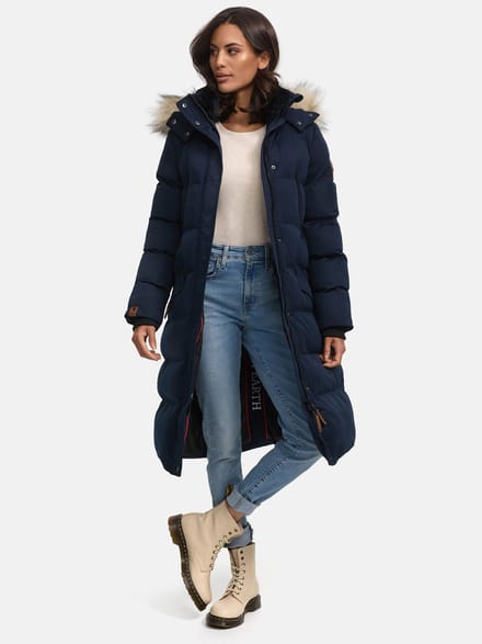 Gewatteerd & Winddicht Marikoo SCHNEESTERNCHEN - Winterjas Dames - Volwassen - Capuchon - Navy - L