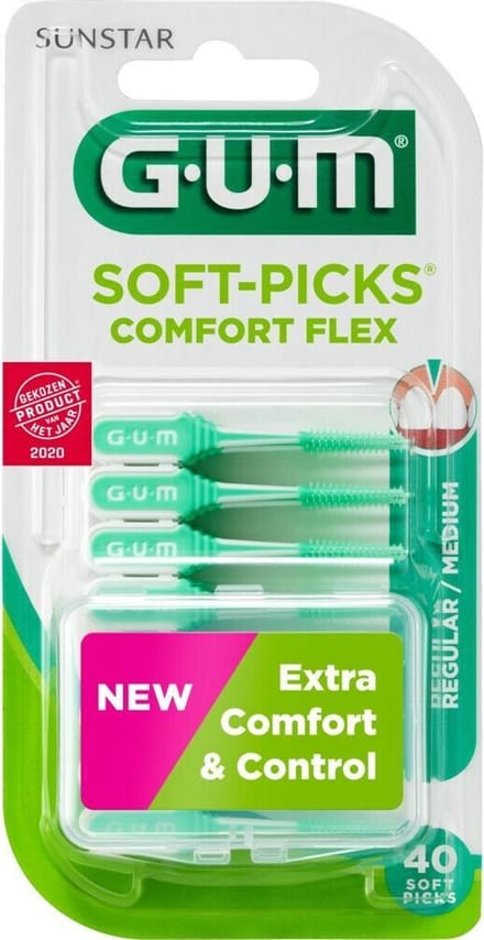 3x GUM Soft-Picks Comfort Flex Regular 40 stuks