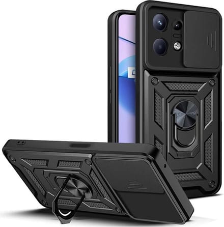 Hoesje geschikt voor Motorola Edge 50 Pro - Techsuit Camshield Back Cover - Zwart